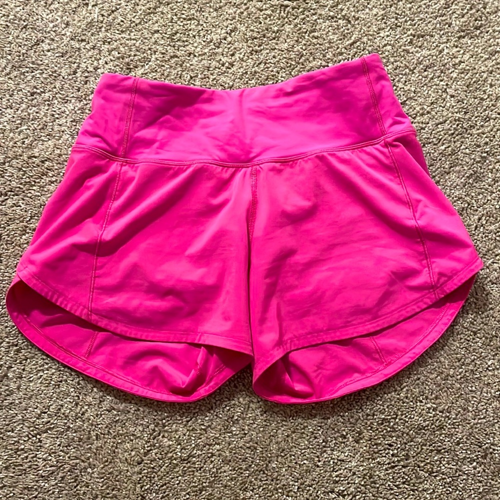 -Pink lululemon speed up shorts worn once - 4 inch